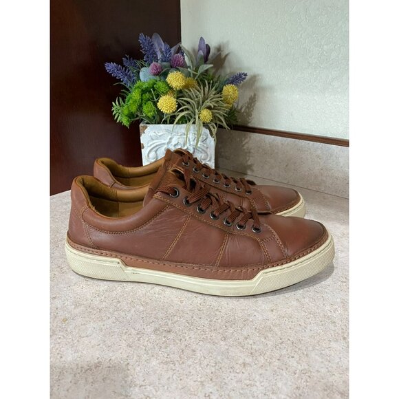 Allen Edmonds Porter City Derby Lace-Up Sneakers Brown Leather Mens Size 9D Casu - Picture 2 of 9